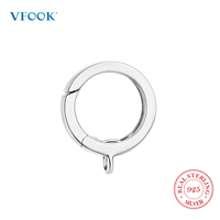 VFOOK Findings – Fermoir élégant rond en argent sterling 925 pour collier et bracelet, idéal pour le bricolage