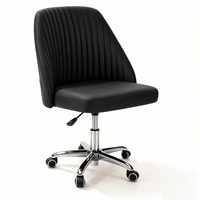 Chaise de bureau contemporaine Sweetcrispy sans accoudoirs, en tissu, avec base chromée, pivotante et réglable, pour la maison et les petits espaces