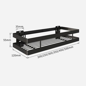 Étagère de rangement murale multifonctionnelle à 2 niveaux en métal robuste pour usage domestique - Product Image 2