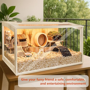 Sang trọng 24 inch rắn được xây dựng có thể mở ra Top <span class=keywords><strong>hamster</strong></span> lồng chewproof gỗ guinea lợn và chuột rat môi trường sống với tấm Acrylic - Product Image 6