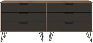 Cómoda cómoda Rockefeller Mid Century 6 <span class=keywords><strong>cajones</strong></span> doble baja cómoda con patas de metal cómoda - Product Image 2