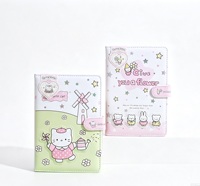 Carnet de notes 32K pages couleur avec couverture magnétique en PU, motif dessin animé 3D et décoration holographique, 112 feuilles