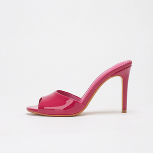 Mules à talon aiguille en cuir verni effet miroir, à bout ouvert, personnalisables, pour femme, idéales pour les soirées et les clubs - Product Image 5
