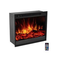 Support TV avec Cheminée Électrique RGB 750W/1500W Murale Carrée de 24 Pouces pour Usage Domestique