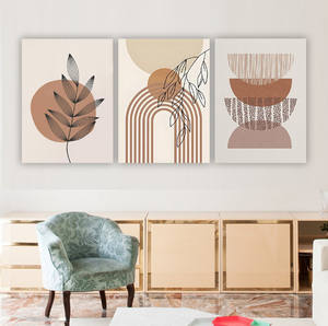 Quadri su Tela con Stampe di Foglie in Stile Bohémien Moderno e Minimalista, Poster Astratti per Arredamento Soggiorno - Product Image 3