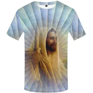 T-shirt homme, vêtement de dessin animé chrétien, avec jésus imprimé, abstrait et humoristique, Art