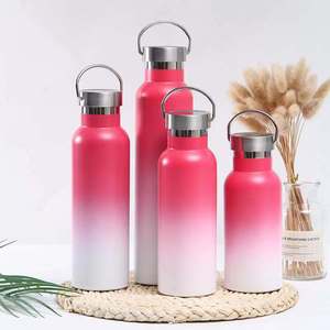 グラデーションカラー304ステンレス鋼真空カップフラスコスポーツウォーターボトルハンドル付き - Product Image 2