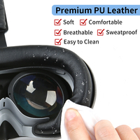 Remplacement de coussinet facial en cuir résistant avec support d'interface accessoires Vr souples 3 en 1 couverture de visage adaptée pour Pico 4 VR