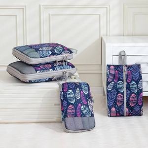 Lot de 4 cubes de rangement imprimés, imperméables, pour voyages, sacs organisateurs de vêtements pour valises, pochettes de rangement pour voyages - Product Image 2