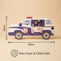 Tableau d'activités éducatif interactif en bois avec numéros de sécurité et d'urgence pour les enfants de 2-3, 3-6, 8-13 ans - Jouet mural unisexe