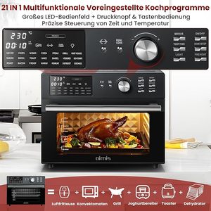 In magazzino Oimis <span class=keywords><strong>friggitrice</strong></span> ad aria calda <span class=keywords><strong>XXL</strong></span> 30L 1800W Mini convezione forno 21-in-1 elettrico forno per Pizza con 7 accessori - Product Image 2