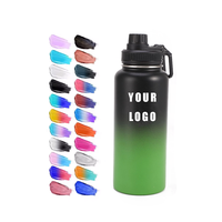 Flacon chaud de stock 1litre en acier inoxydable isolé 24 bouteille d'eau de 32 oz