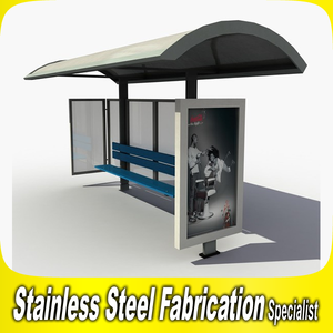 Plataforma de autobús antigua personalizada Cabina de espera de autobús de acero inoxidable <span class=keywords><strong>para</strong></span> exteriores con vela acrílica y marco de aluminio del fabricante - Product Image 4