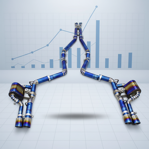 Tuyau d'échappement léger en titane pour <span class=keywords><strong>Dodge</strong></span> <span class=keywords><strong>Charger</strong></span> <span class=keywords><strong>V6</strong></span> 3.6L <span class=keywords><strong>2016</strong></span>-2023 avec collecteur intermédiaire et silencieux à clapets, embouts bleu brûlé - Product Image 1