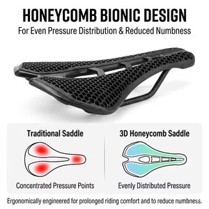 <span class=keywords><strong>Selle</strong></span> de vélo 3D ultralégère en fibre de carbone, coussin creux, absorption des chocs, respirante, siège de vélo de montagne, accessoires de cyclisme de course - Product Image 3
