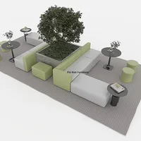Ensemble de canapés modernes pour réception de bureau - Matériel en tissu pour usage commercial dans les halls d'accueil, les salles d'attente et les salles de réunion