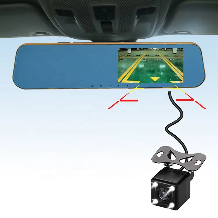 4,3 дюймов автомобиля зеркало заднего вида видеорегистратор fhd 1080P IPS Автомобильный видеорегистратор горячий черный ящик автомобиля камера зеркало
