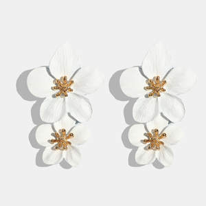 RE3573 antika altın çiçek küpe büyük çiçek bildirimi küpe düğün parti takı - Product Image 4