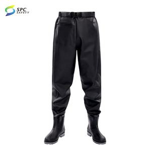 Léger jaune Nylon respirant imperméable Bootfoot Wading pantalon taille Wader pantalon pêche Wader pour hommes femmes avec des <span class=keywords><strong>bottes</strong></span> en PVC - Product Image 4