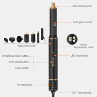 Sèche-cheveux et styler 8-en-1 français avec moteur sans balais 1400W, boucleur automatique haute vitesse, brosse à air chaud, volumateur et lisseur