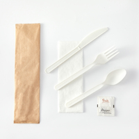 Ensemble de couverts jetables modernes pour fêtes, certifiés FSC, biodégradables, compostables, en CPLA PLA, couteau de 7 pouces