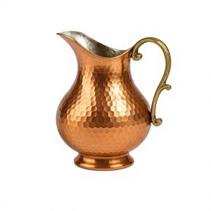 Handmade Hammered Copper Water Pitcher 1.7L Classic Style Eco-Friendly Metal Jug for Drinks Wedding Serving Durable Design - Product Image 6