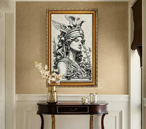 100% Handmade Realistic Oil Painting Arts and Crafts Christian Art Round <b>Mosaics</b> 3d Mural Wall Decoration - Product Image 4