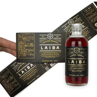 Etiqueta Adhesiva en Relieve para Botellas de Vino de Marca Privada, Estampado en Caliente con Lámina Dorada, Diseño de Etiqueta para Botellas de Vino y Cócteles de 750 ml