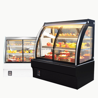 Vitrine à gâteaux en verre trempé incurvé avec porte à ouverture frontale, refroidisseur à air, réfrigérateur pour gâteaux, vitrine de présentation de gâteaux