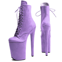Bottines à talons hauts à la mode pour femmes, bottines à lacets sur le devant, 23cm/9 pouces, bottes de danse