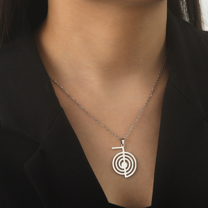Myshape Reiki Symbole Cho Ku Rei Collier Énergie Guérison Yoga Puissance Pendentif Protection Amulette Spirituelle Bijoux en acier inoxydable - Product Image 2