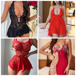 包帯風ラブレター レディースインナーシームレスソング ホローファッション サテン素材 通気性 エコフレンドリー ツーピースセット - Product Image 2