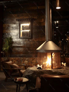 <span class=keywords><strong>Estufa</strong></span> de leña de techo independiente suspendida de crucero, adorno decorativo para interiores, chimenea de <span class=keywords><strong>pared</strong></span> suspendida a Gas - Product Image 3