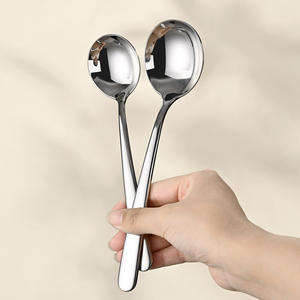 304ステンレス鋼鏡面仕上げスプーン 高級感のあるディナー用 小規模工場卸売 厚手スープスプーン - Product Image 4