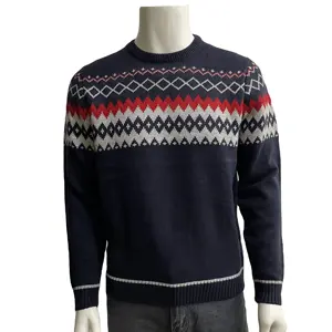 2023 colorido Senior Custom knit logoKnitted pullover Knitwear Jacquard suéter para hombres