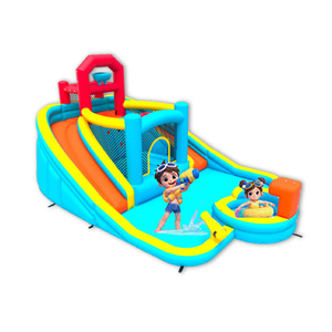Commercial <strong>Inflatable</strong> PVC Kids <strong>Bouncy</strong> <strong>Castle</strong> <strong>with</strong> Water <strong>Slide</strong> Jumping House and Trampoline Blower Accessory for Kids Adults