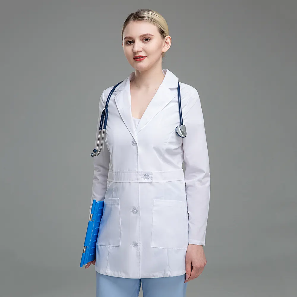 New Professional Pharmacy Operating Room Laboratory Clinic Doctors Nurse Dentistry White Lab Coat Nursing Uniform