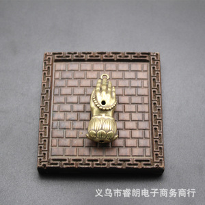 Colgante de Mano de Buda de Latón con Diseño de Loto, Llavero para Interior de Coche, Pequeño Regalo - Product Image 2