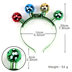 Serre-tête lumineux LED de Noël festif et amusant, 6 modes clignotants, à piles, indice IP33 pour décoration intérieure de Noël - Product Image 4