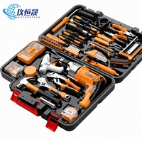 Kit d'outils multifonctionnel professionnel pour électricien domestique, robuste, pour l'entretien et la réparation, avec mallette de rangement