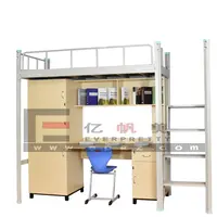 Metal Apartment Dormitory Bunk Bed with Study Table