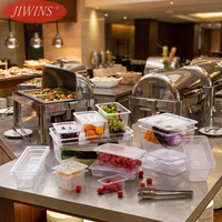 Conteneur alimentaire transparent en polycarbonate JIWINS PC GN, compatible lave-vaisselle et écologique, pour la restauration commerciale, la cuisine et les buffets