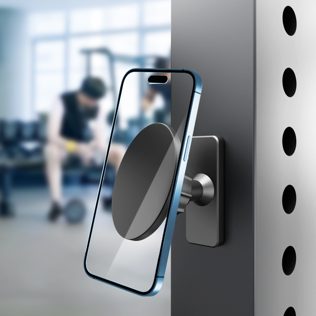 Aluminum Magnetic Mobile Phone Holder Cell Phone Mount Magnet Car Bracket 360 Degree Rotation Metal Phone Stand Desk/Gym Use