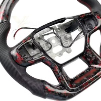 Volant sport à 3 branches en cuir Nappa et fibre de carbone sur mesure pour Raptor Ranger 2024-2025, rouge, haut de gamme