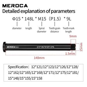 MEROCA Axe traversant rapide pour vélo <span class=keywords><strong>de</strong></span> route <span class=keywords><strong>VTT</strong></span> 12 mm P1.5 Moyeu avant/arrière Axe <span class=keywords><strong>de</strong></span> fourche 15x148 TZG01 Accessoires <span class=keywords><strong>de</strong></span> vélo en alliage d'aluminium - Product Image 3