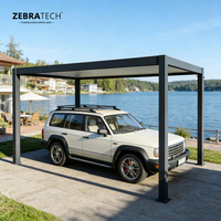Auvent rétractable mural en aluminium avec auvent et écran en PVC imperméables ; motorisé pour balcons et patios résidentiels