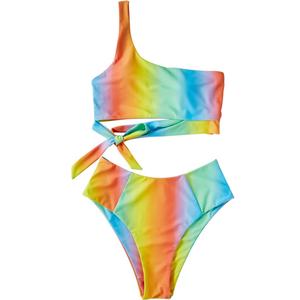 Traje de Baño Ecológico de 2 Piezas para Mujer 2025, Tela Reciclable, Estampado Floral, Sujetador Push-Up, Corte Alto, Fabricación al por Mayor - Product Image 2