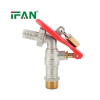 Robinet de jardin verrouillable professionnel IFAN, en laiton robuste, avec mécanisme de verrouillage antivol et buse pour tuyau