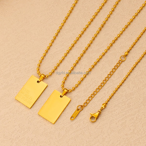 Collier personnalisé en forme de barre rectangulaire, plaque de nom en or sur mesure, bijoux avec message d'amour gravé, collier avec pendentif citation inspirante - Product Image 5