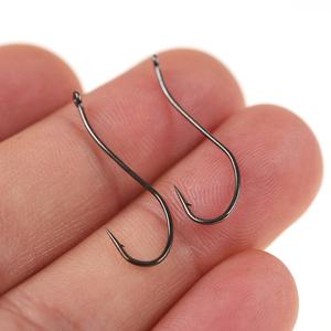 Hameçon <span class=keywords><strong>de</strong></span> pêche à la mouche en nickel noir, corps long incurvé, pour la pêche à la mouche, mouches, mites, ver <span class=keywords><strong>de</strong></span> <span class=keywords><strong>terre</strong></span>, hameçon nu, tailles 12/13 - Product Image 4